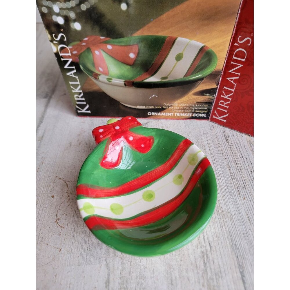 Kirkland ornament‎ ball trinket bowl Xmas home decor vintage